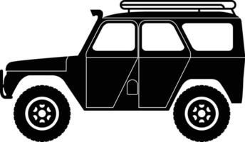 A Stylized Auto Vehicle Icon Showcasing a Side View Illustration on White Background. vector