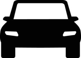 Simple Front View Car Icon Silhouette Illustration with White Background. vector