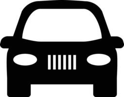 A Simple Front View Car Icon Silhouette Illustration with White Background. vector