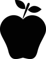 Simple Apple Icon with Leaf Illustration on white Background. vector