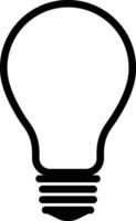 A Simple Light Bulb Icon Line Art Illustration on White Background vector