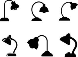 Collection of Various Modern Table Lamp Icon Illustration vector