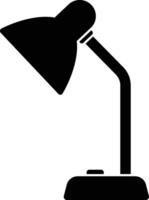 Modern Table Lamp Icon Silhouette Art with white Background. vector