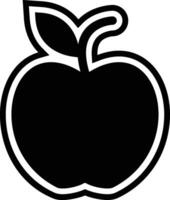 A Simple Apple Icon with Leaf Illustration on white Background vector