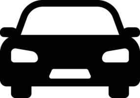 A Simple Front View Car Icon Silhouette Illustration on White Background. vector
