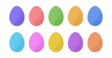 A set of colored eggs on a white background vector