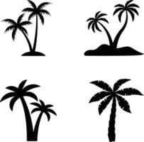 A Collection of Palm Tree Icon Set Illustration vector