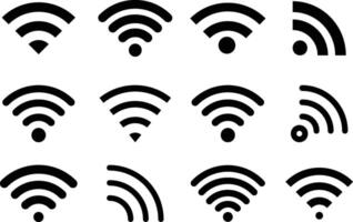 A Collection of WIFI Signal Icon Set Illustration on White Background. vector