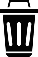 A Simple Trash Bin Icon Illustration with White Background. vector