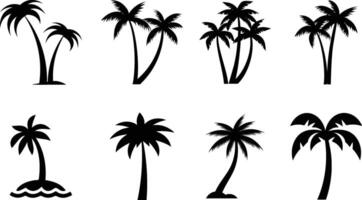 A Collection of Palm Tree Icon Set Illustration. vector