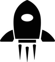 A Simple Space Rocket Icon Silhouette Illustration with White Background. vector