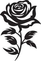 Simple Rose with Leaves Illustration on white Background. vector