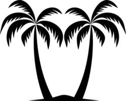 A Palm Tree Icon Silhouette Illustration with White Background. vector