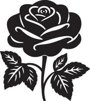 A Simple Rose with Leaves Illustration with white Background vector