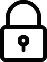 Lock Icon Line Art Illustration. Lock Symbol Isolated with White Background. vector