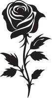 A Simple Rose with Leaves Illustration on white Background vector