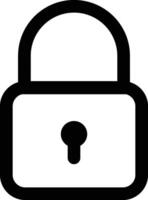Lock Icon Line Art Illustration. Lock Symbol Isolated in White Background. vector