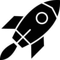 A Simple Space Rocket Icon Silhouette Illustration vector