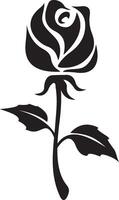 A Simple Rose with Leaves Illustration in white Background vector