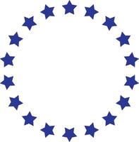 Minimalist Illustration of Circular Yellow Stars on White Background-Ideal for Designs and Graphics vector