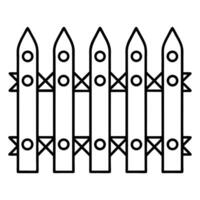 A fence with four posts and a gate vector