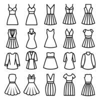 a set of different dresses and dresses design vector