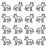 a set of foxes in different shapes and sizes vector