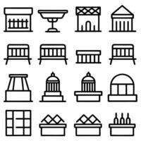line art architecture icons set design vector