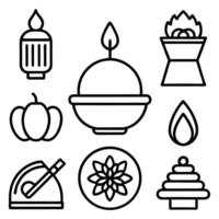 a set of icons that include a candle, a bowl, a bowl, a bowl, a vector
