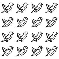 a large number of birds are shown in a line vector