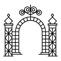 gate with arch and archway illustration design vector