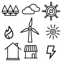 energy and environment icons set desig vector