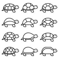 turtle icons set, design on a white background vector