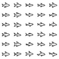 fish icon set design on a white background vector