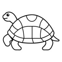 Cute walking turtle illustration with a brown shell isolated on a white background vector