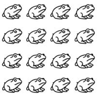 frogs are shown in a row on a white background vector