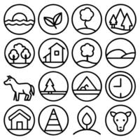 a set of icons depicting various types of nature vector