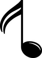 black and white musical note without background vector