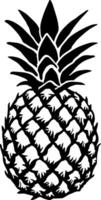 black and white illustration of pineapple without background vector