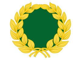 laurel wreath with green background inside. vector