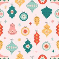 Seamless pattern with Christmas tree toys. Print for wallpapers, textiles, wrapping paper, banners, backgrounds. vector