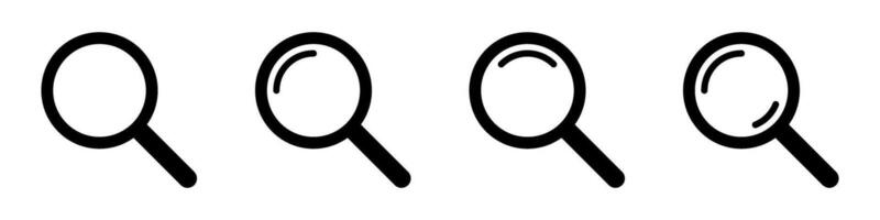 Magnifying glass icon, magnifier icons set. Loupe icons set. vector