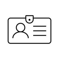 ID card badge line icon. Pass icon, passport document line icon vector