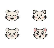 A set of four different cat emoticons vector