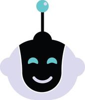 Smiling Robot Head Illustration Icon vector