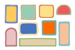 Hand drawn frames in retro style. Vintage exotic frame set. vector