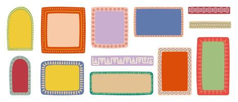Vintage exotic frames in ethnic style. Retro frames, set. vector
