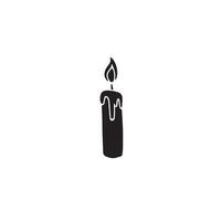 Hand drawn doodle sketch candle isolated on white background vector