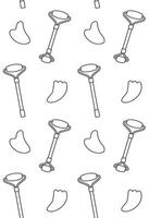 Seamless pattern of flat cartoon stone massage roller and gua sha isolated on white background vector