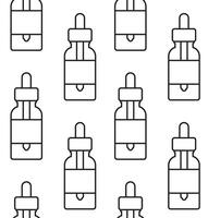 Seamless pattern of doodle sketch oil essence bottle isolated on white background vector